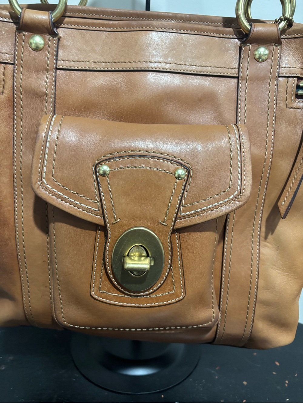 Vintage Coach 65th Anniversary Gigi Tote Whiskey Leather 11131 - Picture 5 of 10